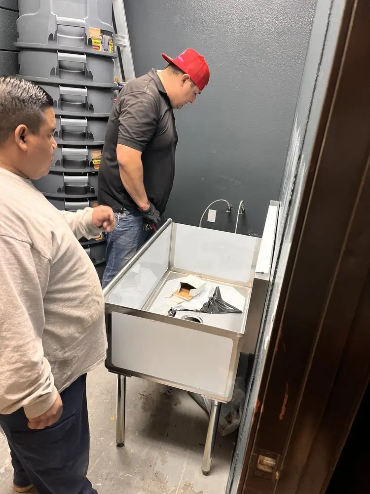 Commercial plumbing and sink installation in Triangle